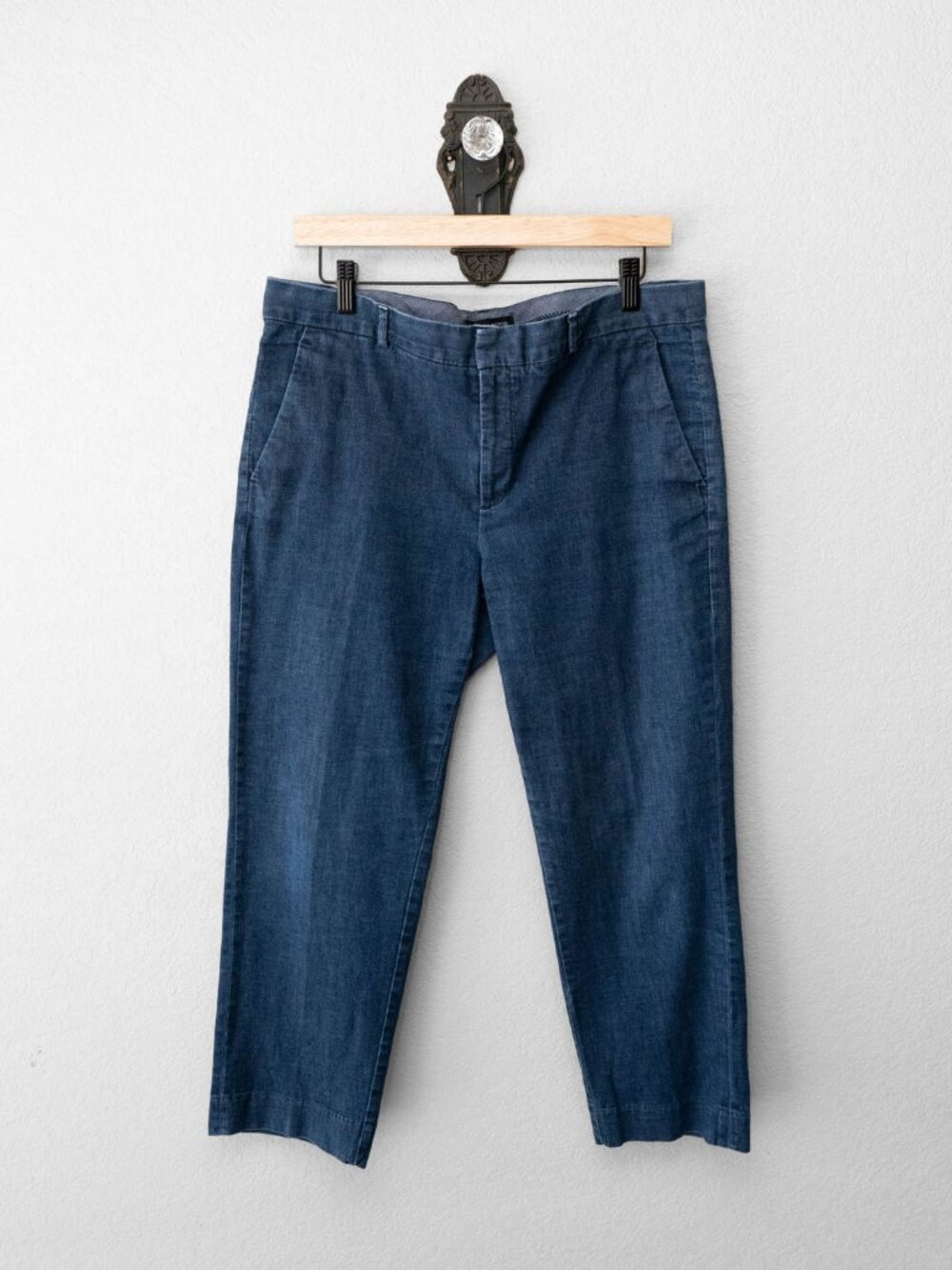Banana Republic Hampton Pants Womens 12 Blue Cropped Stretch Cotton Chino Capri